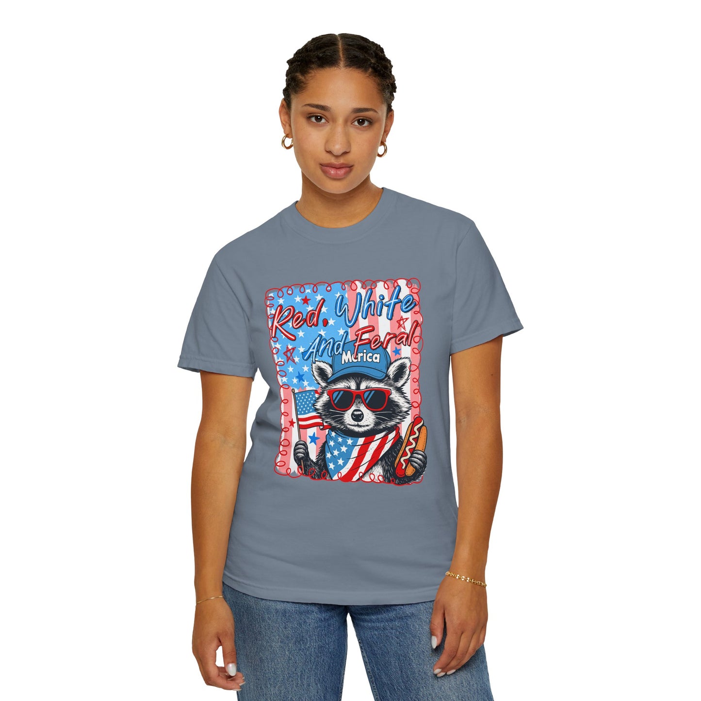 Patriotic Raccoon 'Red, White And Fear'd Merica' T-Shirt