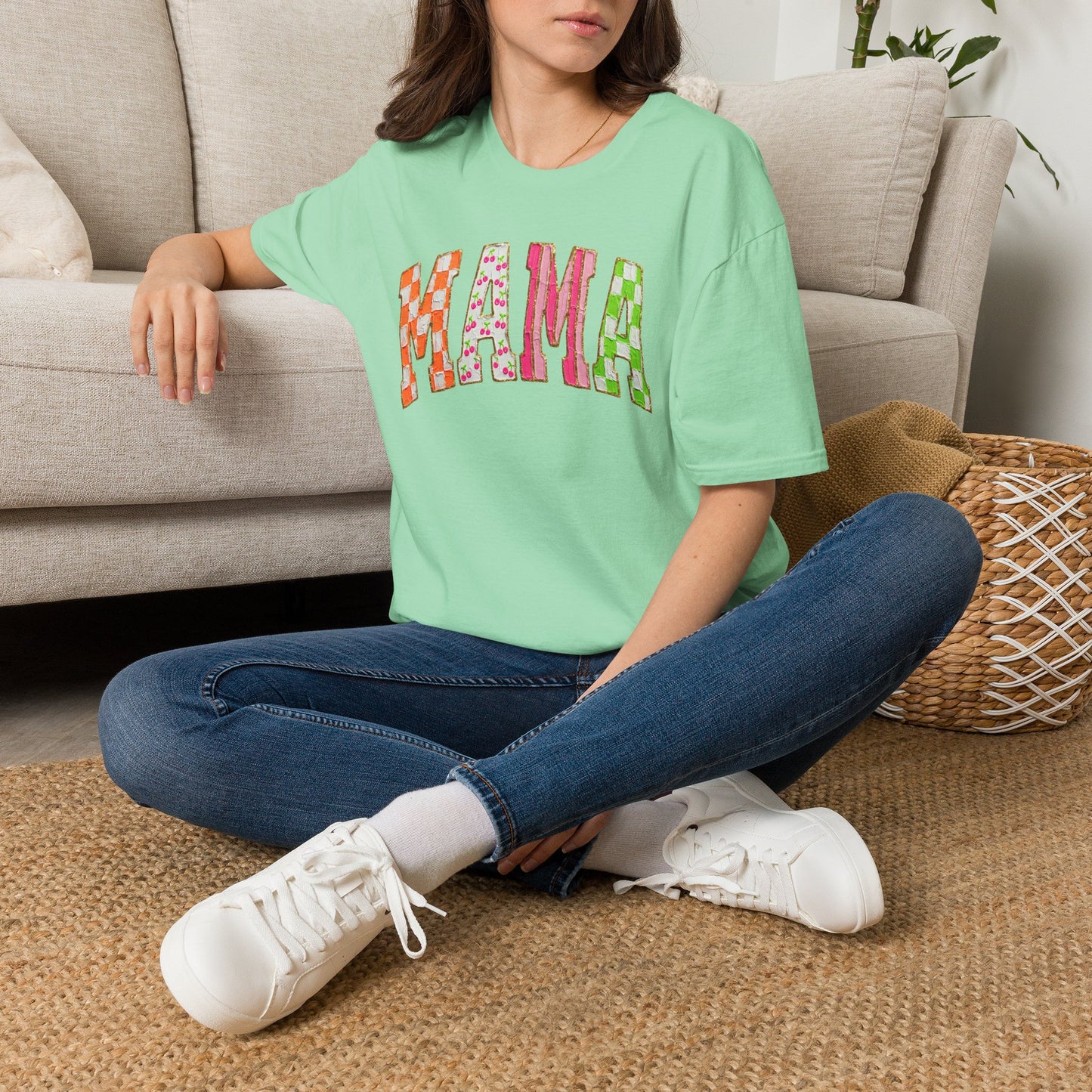 Mama Floral Patchwork T-Shirt