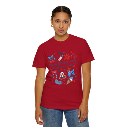 Patriotic 4th of July T-Shirt — "Stars, Stripes and Freedom Vibes" Graphic Tee