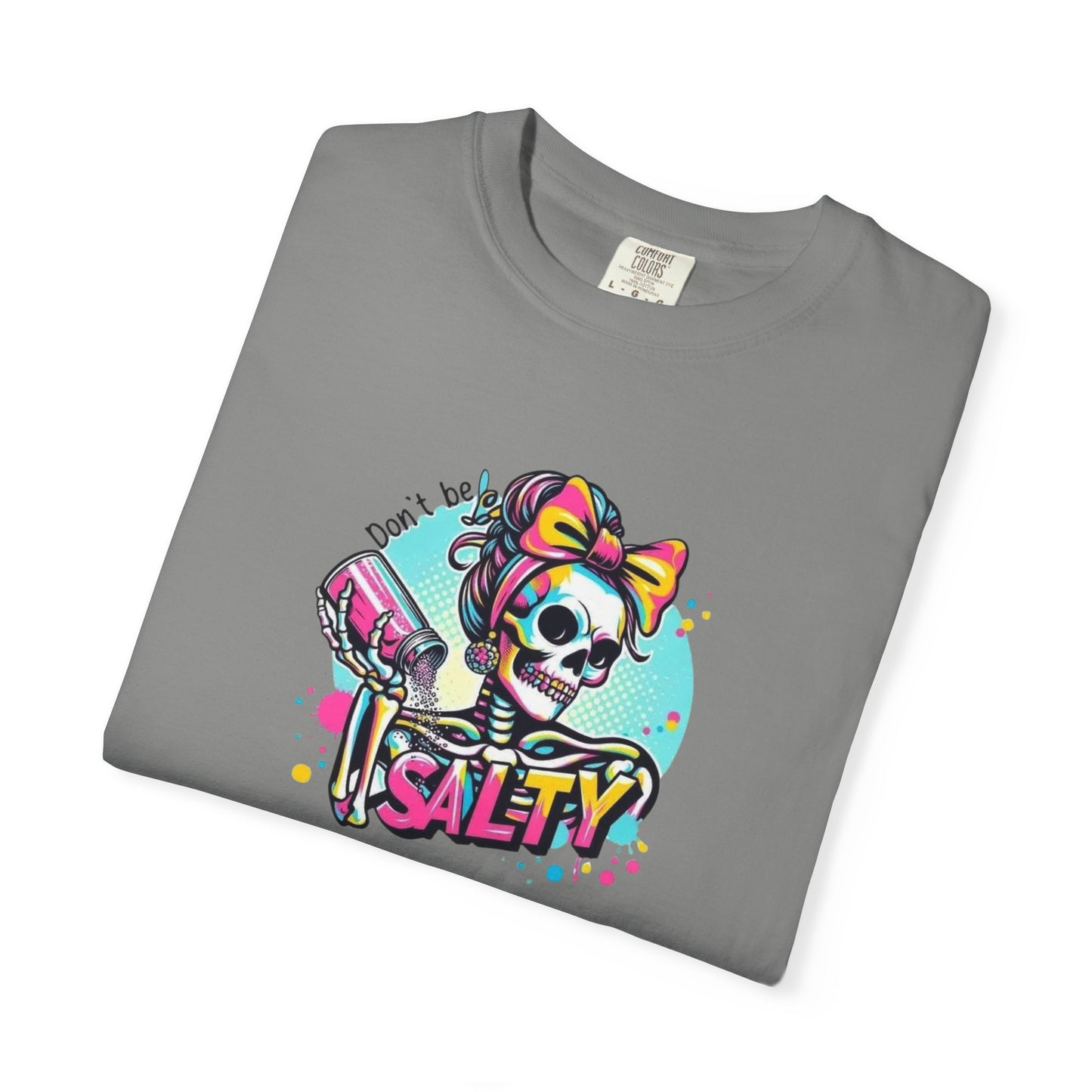 Salty Skull Graphic T-Shirt — Retro Neon Kawaii Skull Tee