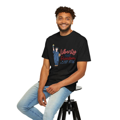 Liberty and Freedom T-Shirt — Statue of Liberty EST 1776 Patriotic Tee