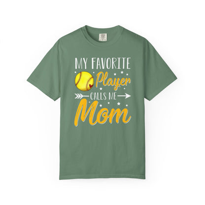 Softball Mom T-Shirt – “My Favorite Player Calls Me Mom” Graphic Tee