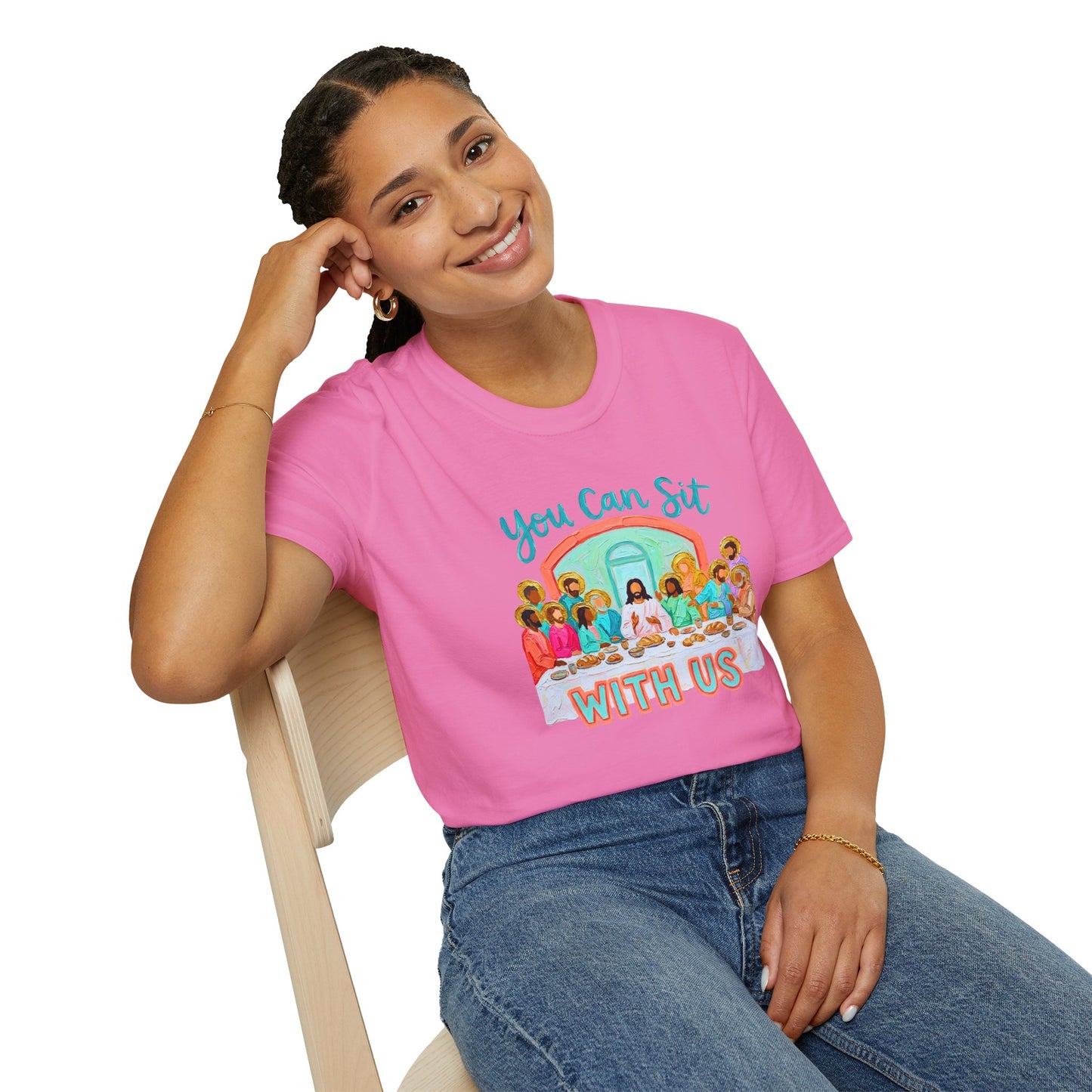 You Can Sit With Us T-Shirt — Inclusive Retro Last Supper Graphic Tee
