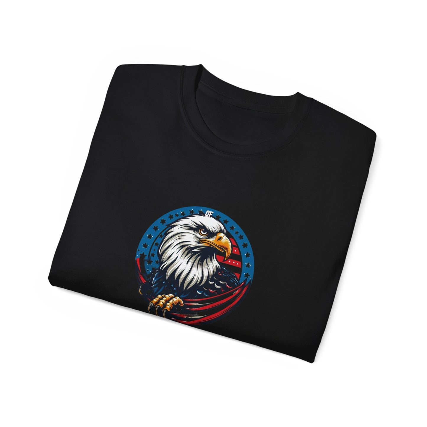 Patriotic Bald Eagle Tee — American Flag Shield Graphic