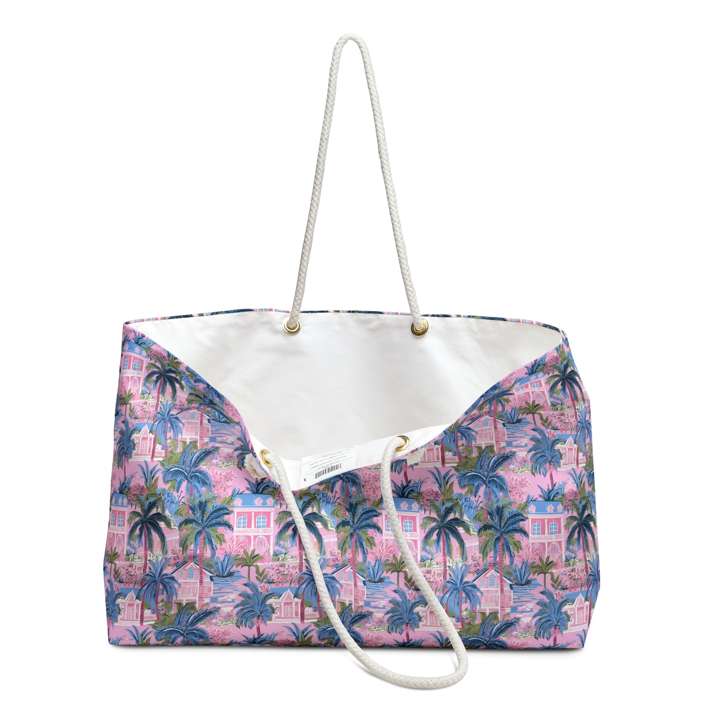Tropical Palm Weekender Bag – Pink Miami Beach Tote