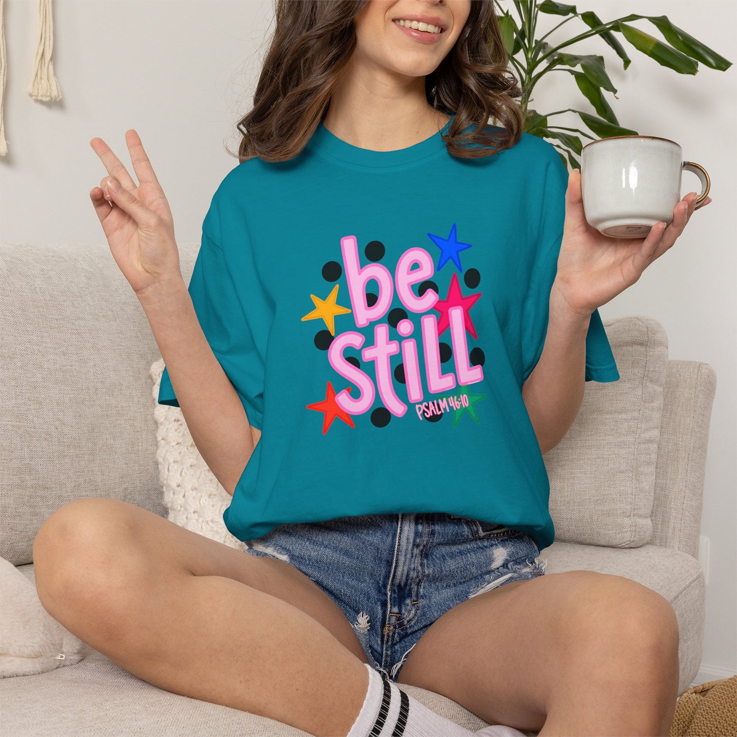 Be Still T-Shirt — Colorful Retro Stars Graphic Tee