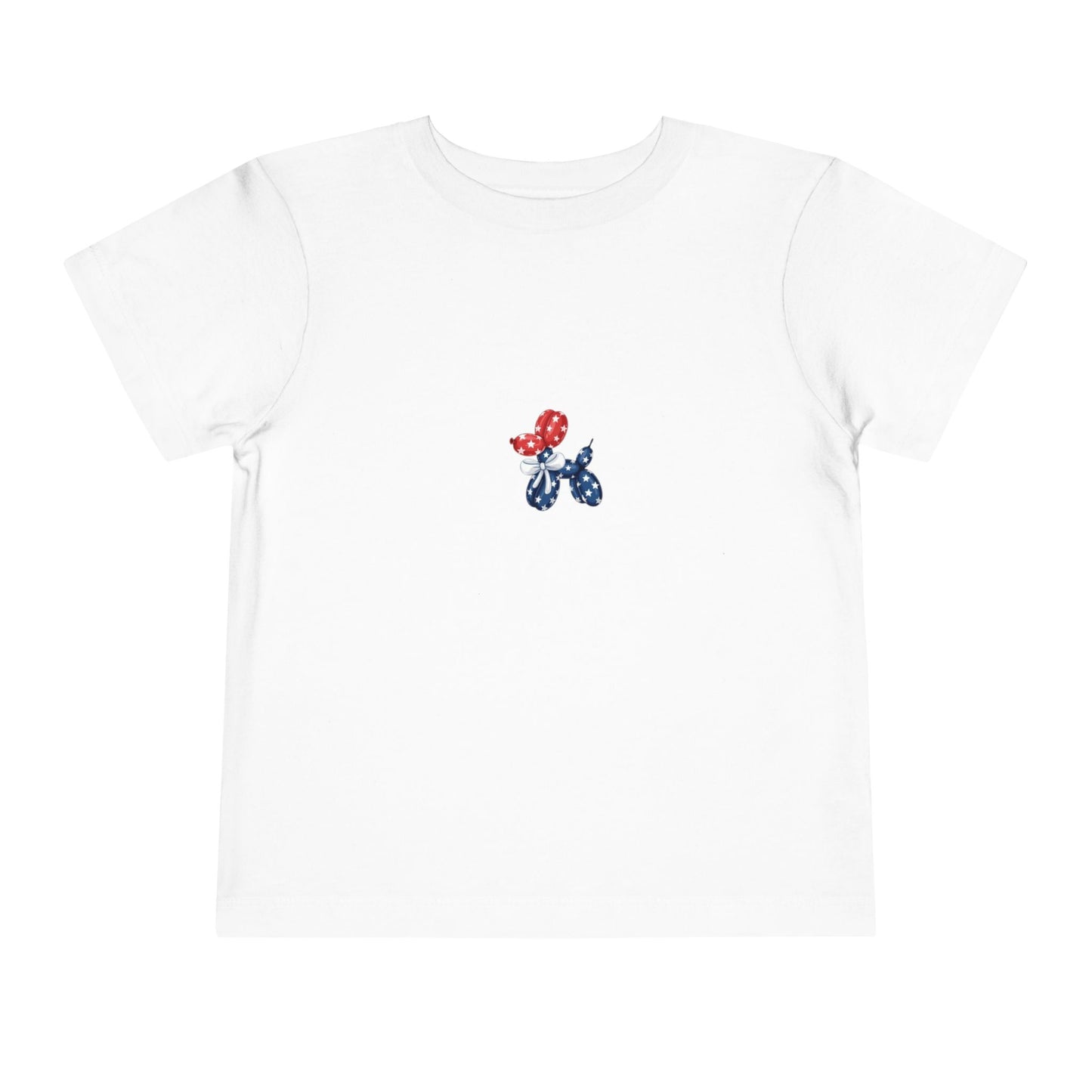 Toddler Tee - Red & Blue Polka Dot Puppy Graphic (Cute Patriotic Baby Shirt)