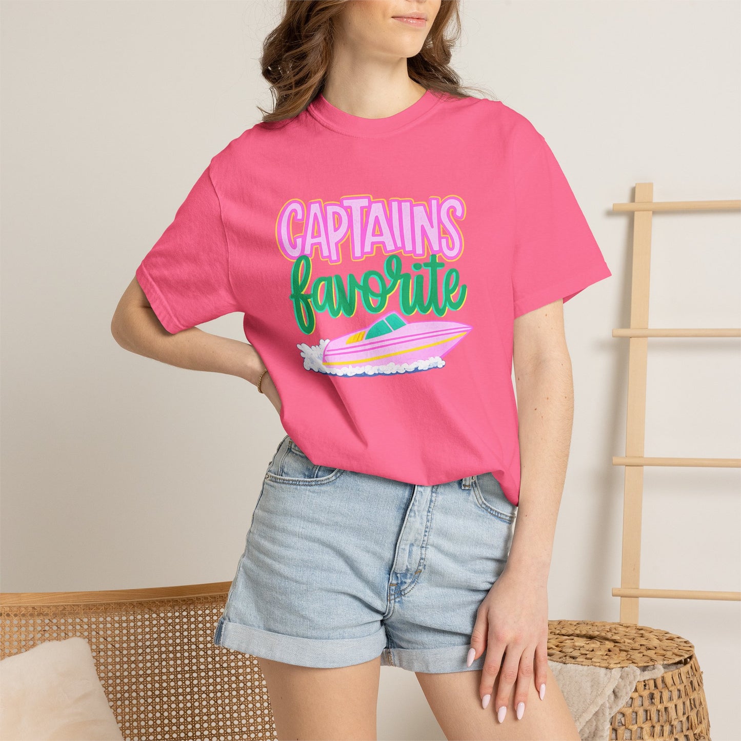 Captain's Favorite T-Shirt — Retro Boat Graphic, Nautical Vacation Tee