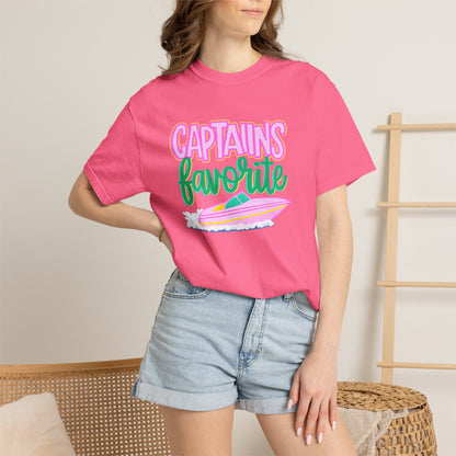 Captain's Favorite T-Shirt — Retro Boat Graphic, Nautical Vacation Tee