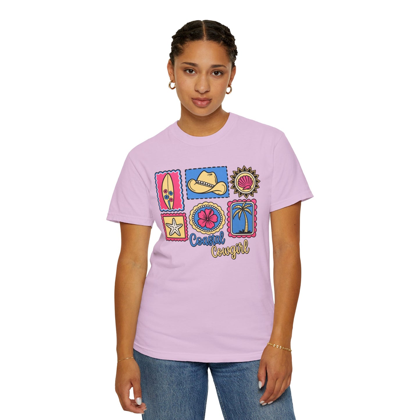 Coastal Cowgirl Graphic T-Shirt — Retro Beach Icons Tee
