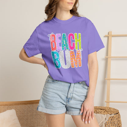Beach Bum T-Shirt — Colorful Retro Lettering Summer Tee