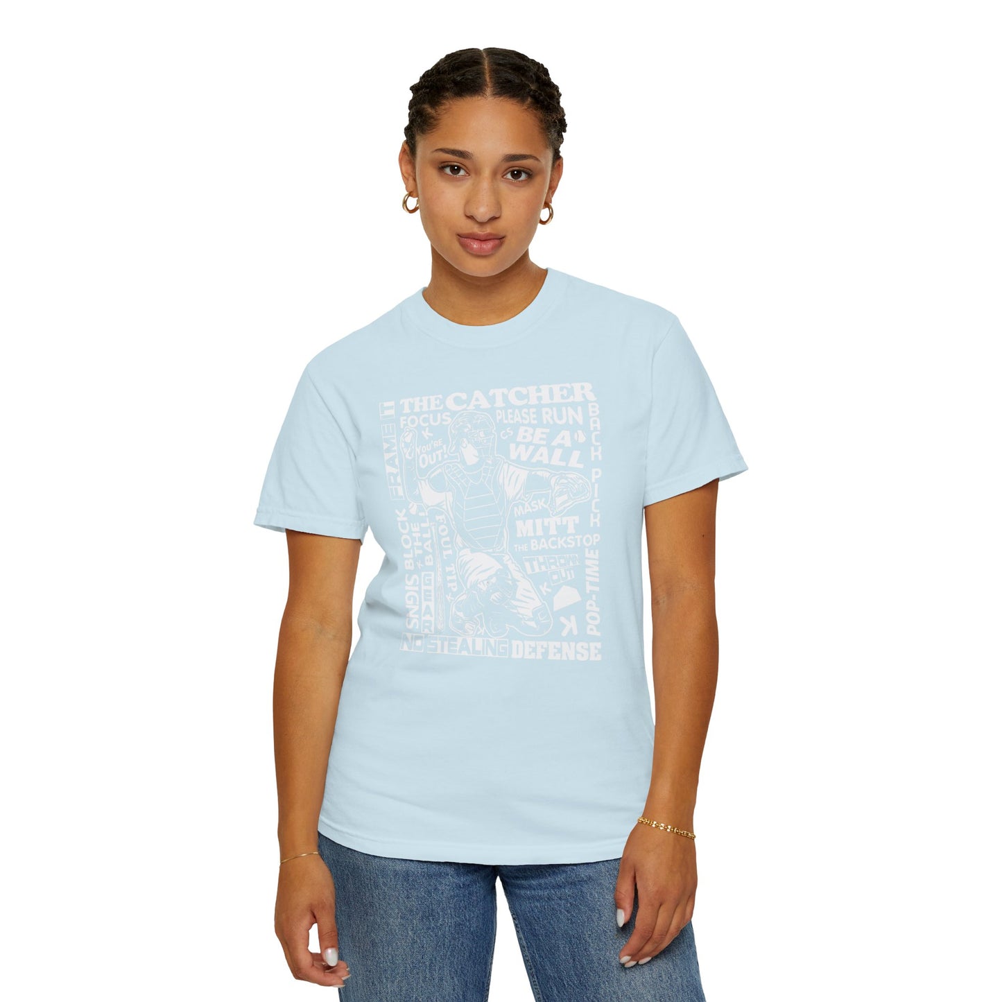 Catcher Graphic T-Shirt — Vintage-Inspired Baseball Catcher Design