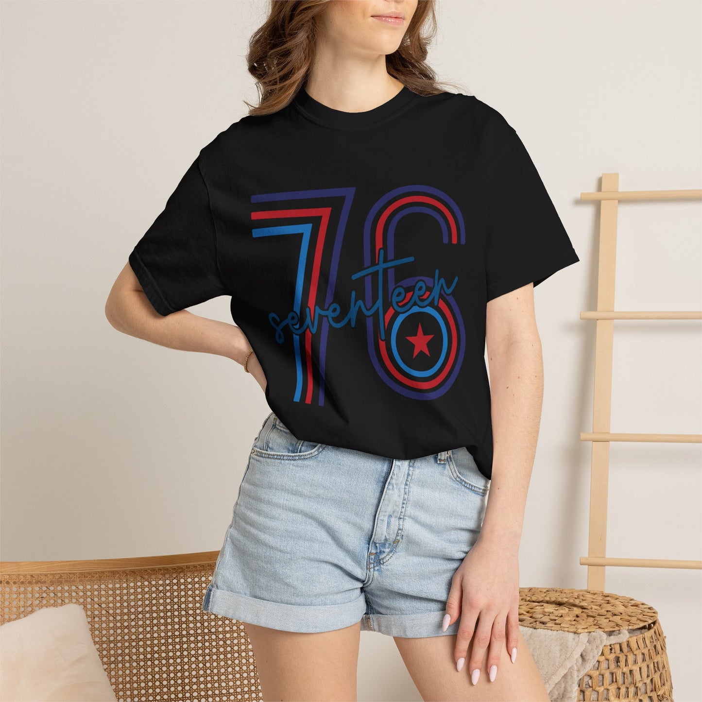 Seventeen Retro 78 Tee — Vintage Red, White & Blue Athletic Graphic T-Shirt
