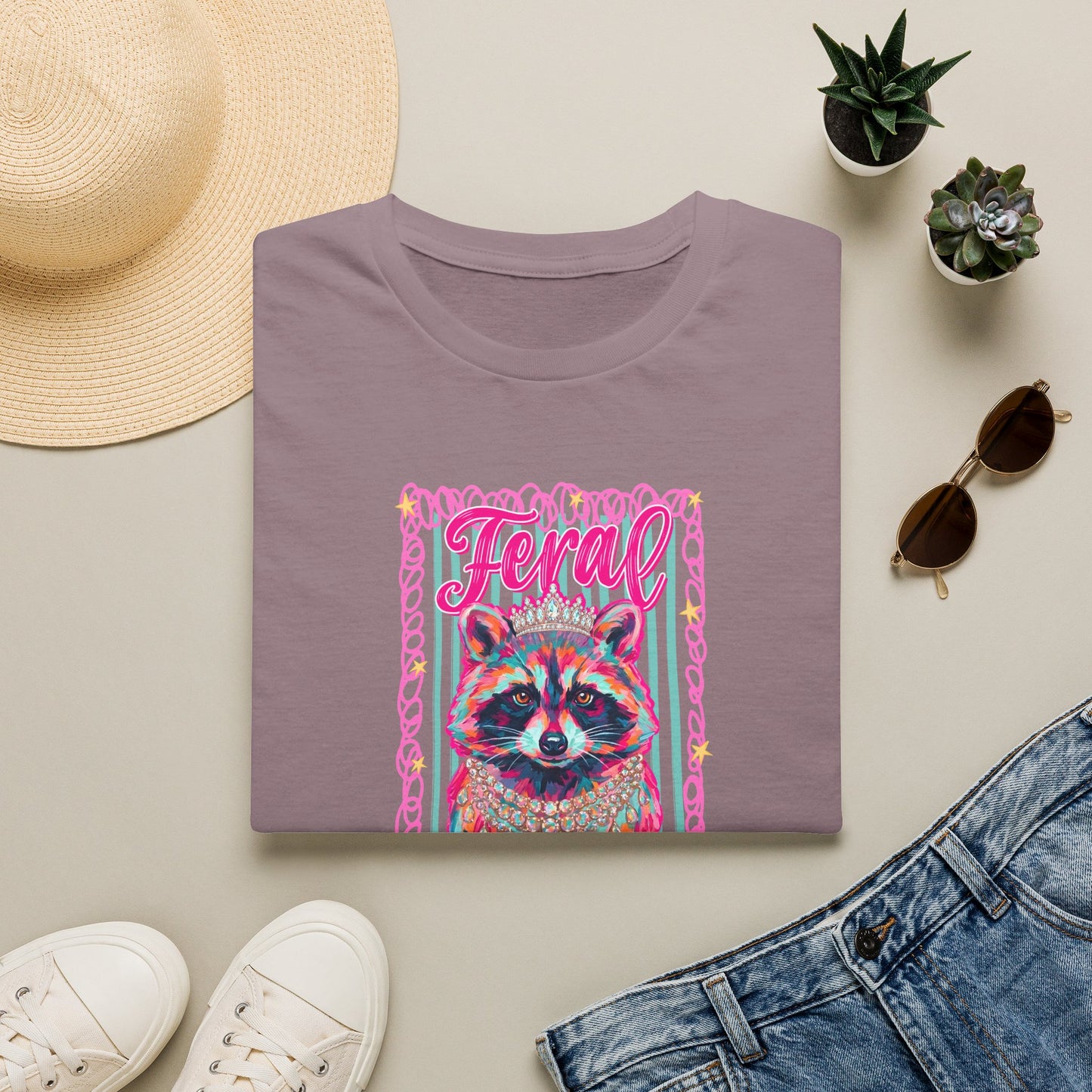 Feral Raccoon Gildan softstyle tshirt