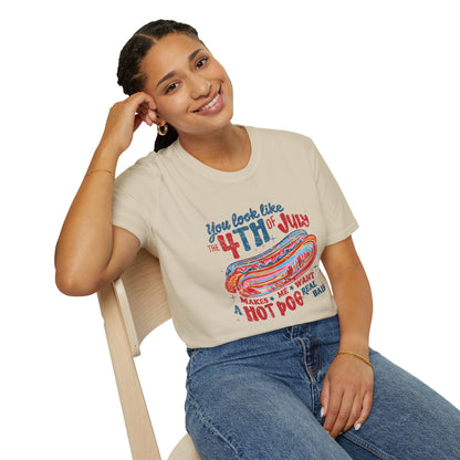 4th of July Hot Dog T-Shirt — Retro Patriotic BBQ Tee