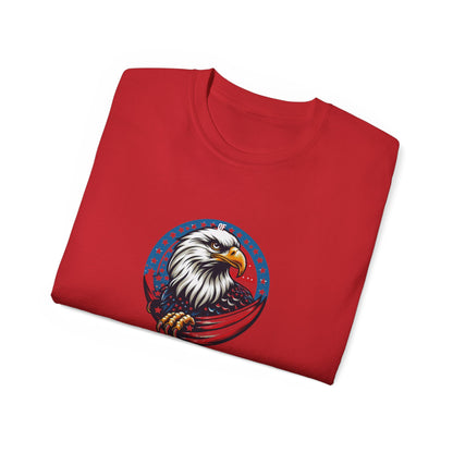 Patriotic Bald Eagle Tee — American Flag Shield Graphic