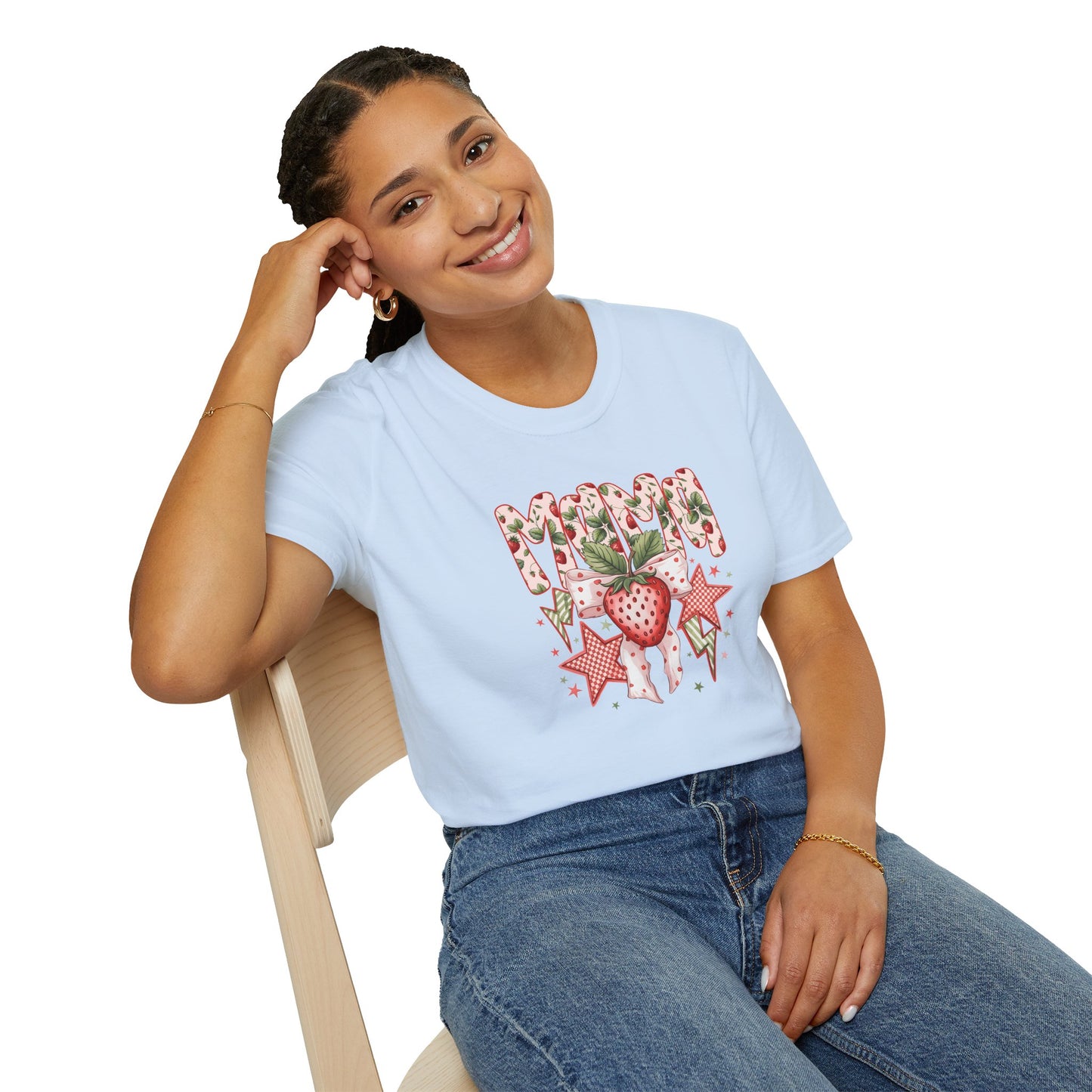 Strawberry Vibes T-Shirt — Retro Stars & Heart Graphic