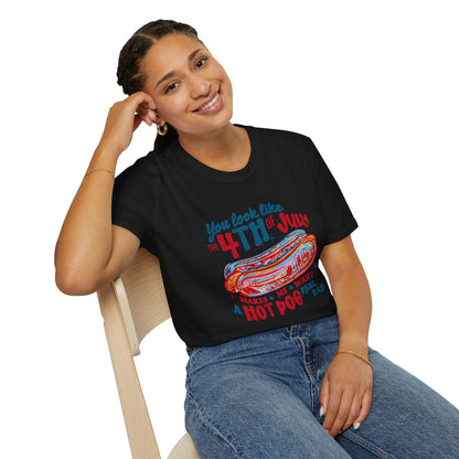 4th of July Hot Dog T-Shirt — Retro Patriotic BBQ Tee