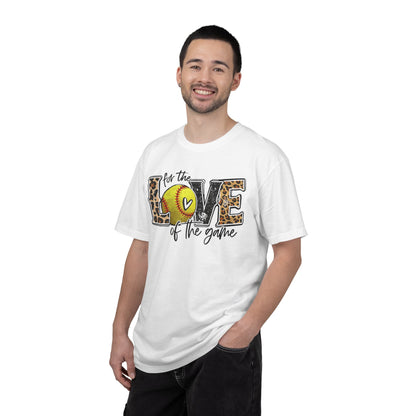Love of the Game Softball T-Shirt — Leopard Print Tennis Ball Design