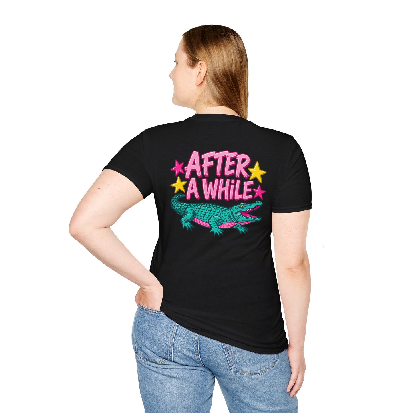 Later Alligator T‑Shirt — Retro Cartoon Gator "Later/After A While" Graphic Tee
