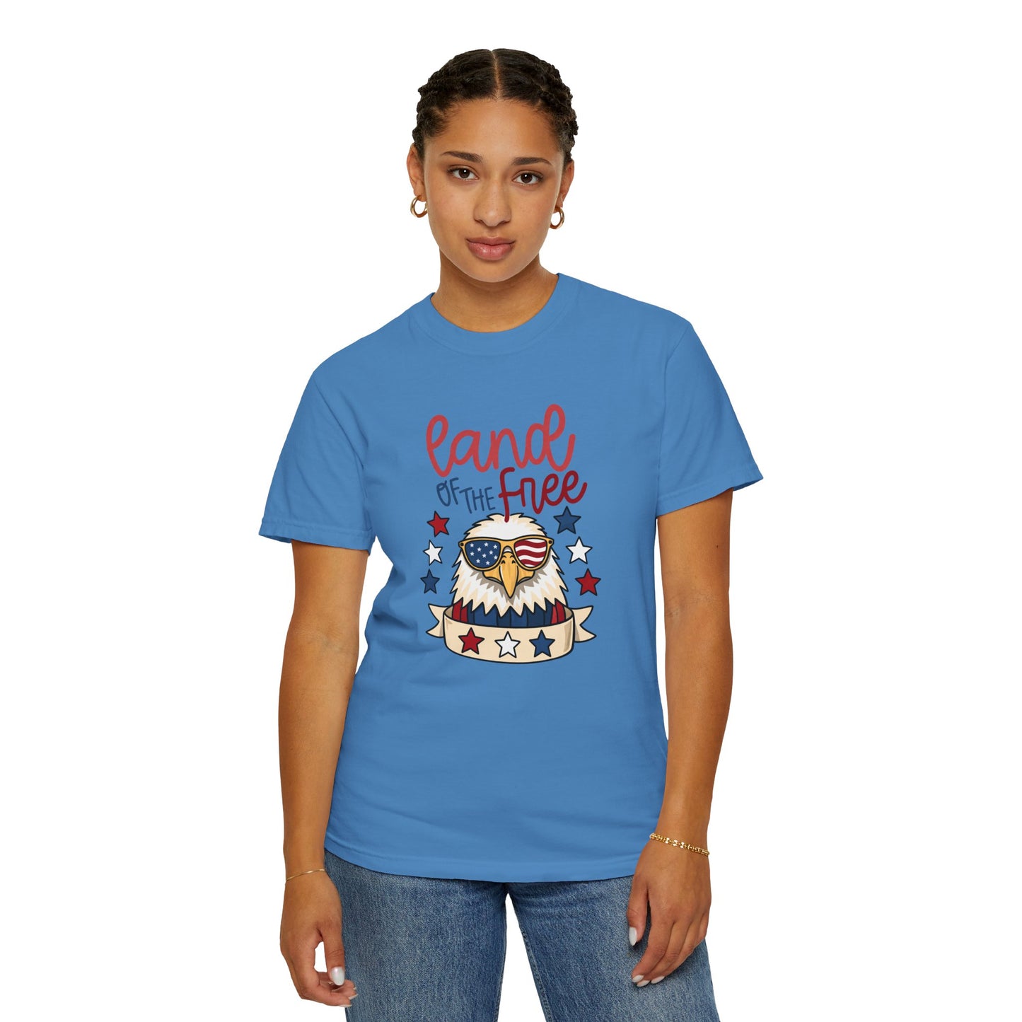 Land of the Free Eagle T-Shirt — Patriotic 4th of July American Flag Design