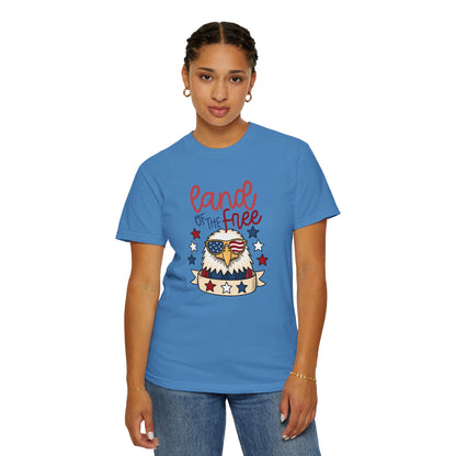 Land of the Free Eagle T-Shirt — Patriotic 4th of July American Flag Design