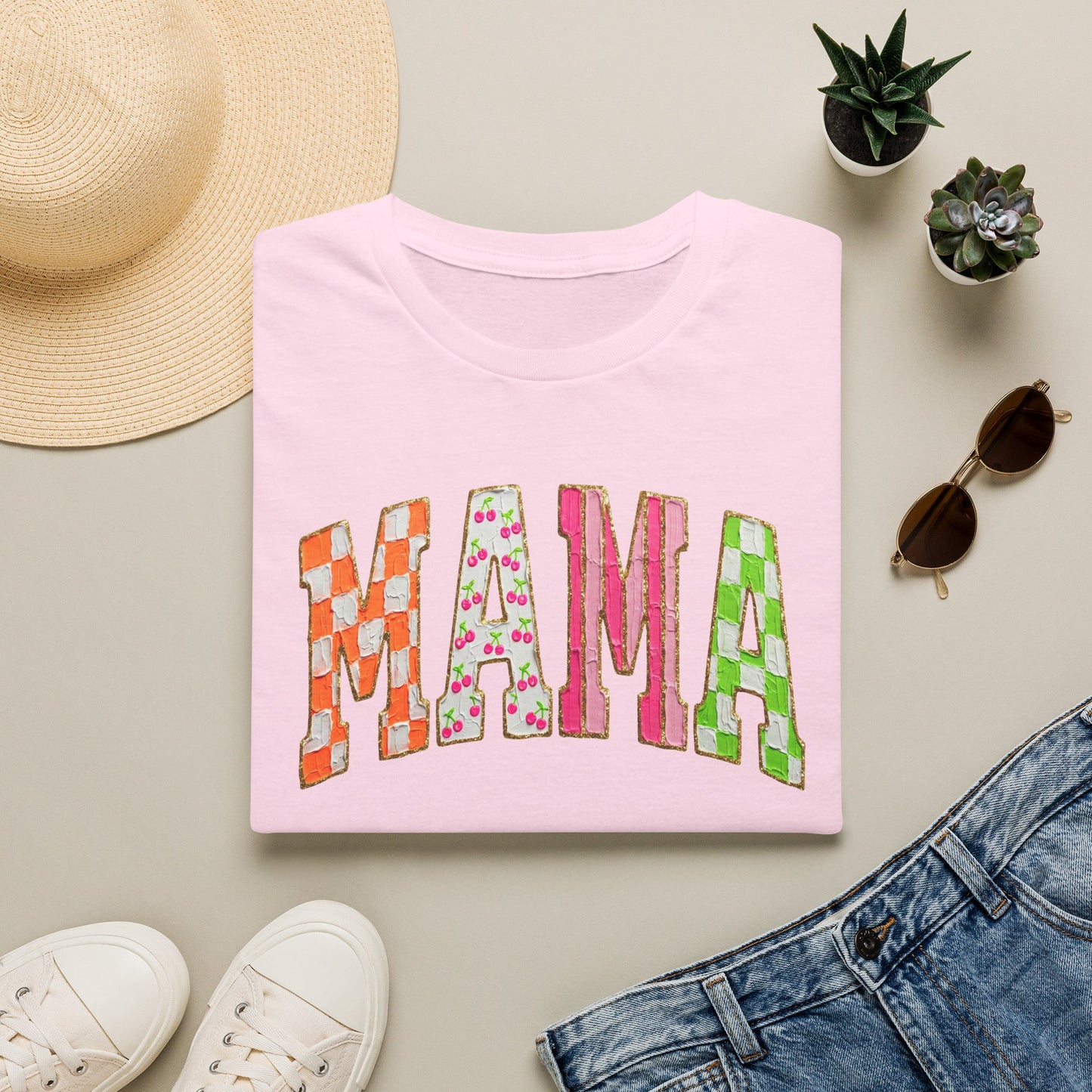 Mama Floral Patchwork T-Shirt