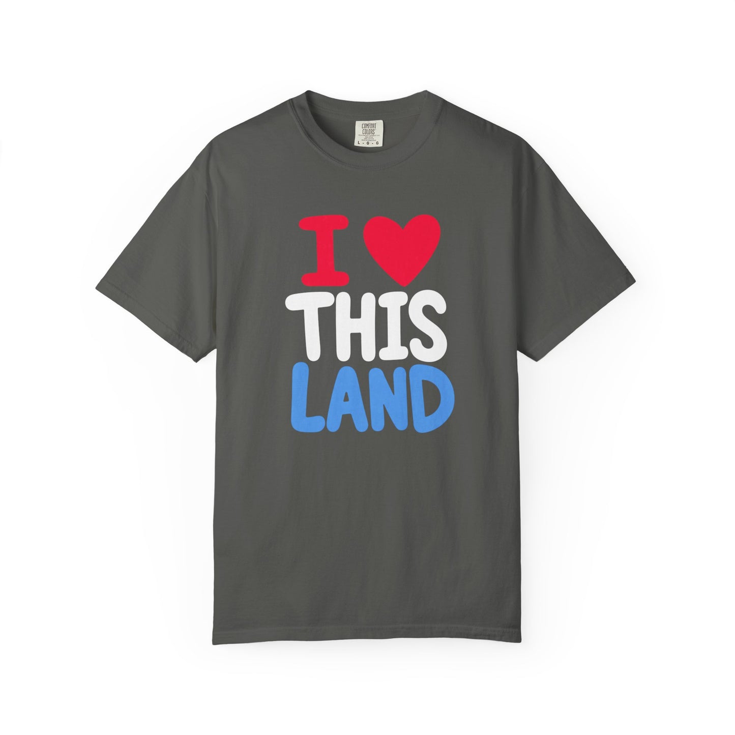 I  LAND Graphic T-Shirt – Cute Red Heart Travel Tee