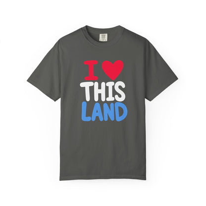 I  LAND Graphic T-Shirt – Cute Red Heart Travel Tee