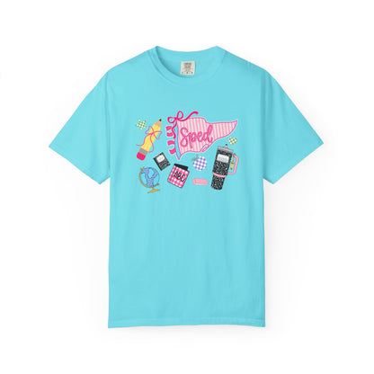 Retro Tech Collage T-Shirt — 'Speed' Graphic Tee for 90s Nostalgia