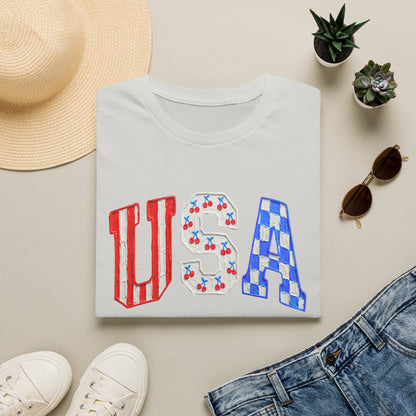 USA Graphic T-Shirt — Red White & Blue Patriotic 4th of July Tee