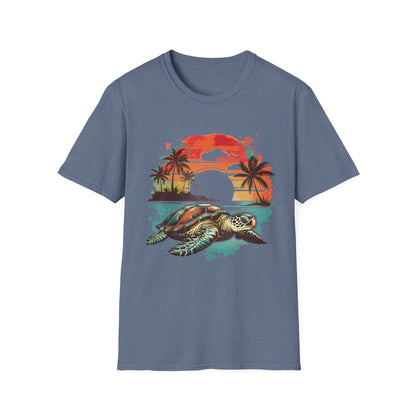 Sea Turtle Sunset T-Shirt — Tropical Beach Graphic Tee