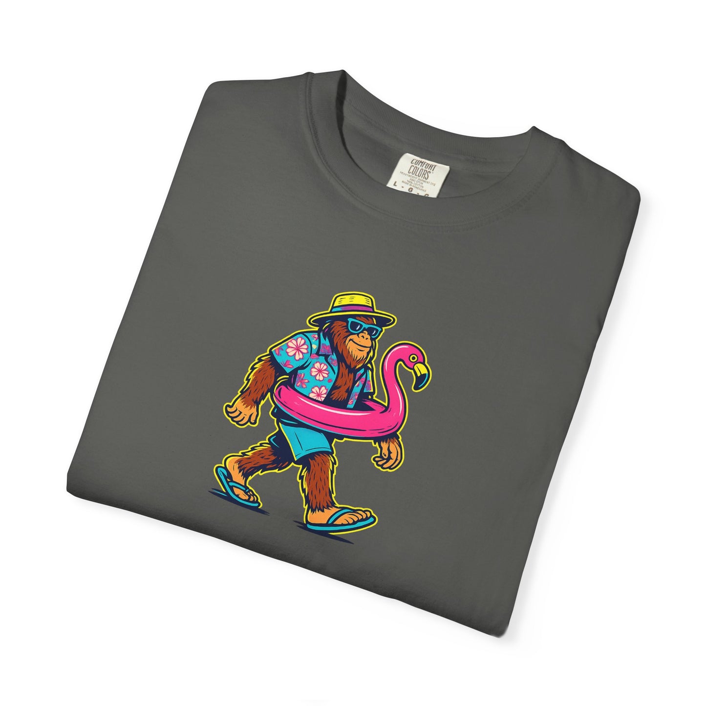 Vacation Bear T-Shirt — Tropical Bear with Flamingo Float Graphic