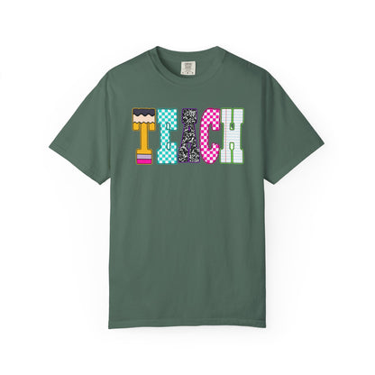 Teach Colorblock Graphic T-Shirt — Fun Teacher Appreciation Tee
