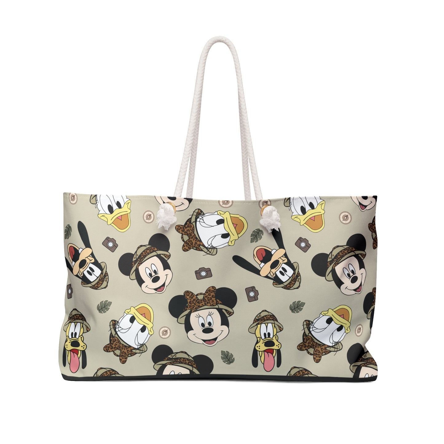 Character Print Weekender Bag — Cute Cartoon Faces Travel Tote