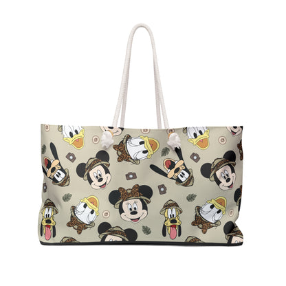 Character Print Weekender Bag — Cute Cartoon Faces Travel Tote