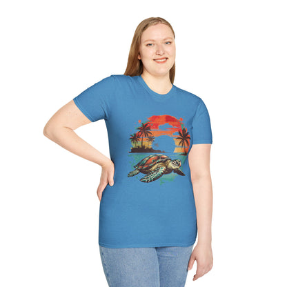 Sea Turtle Sunset T-Shirt — Tropical Beach Graphic Tee