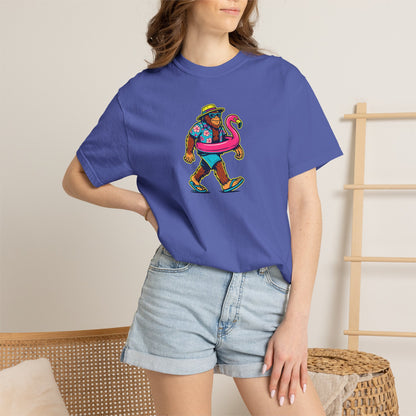 Vacation Bear T-Shirt — Tropical Bear with Flamingo Float Graphic