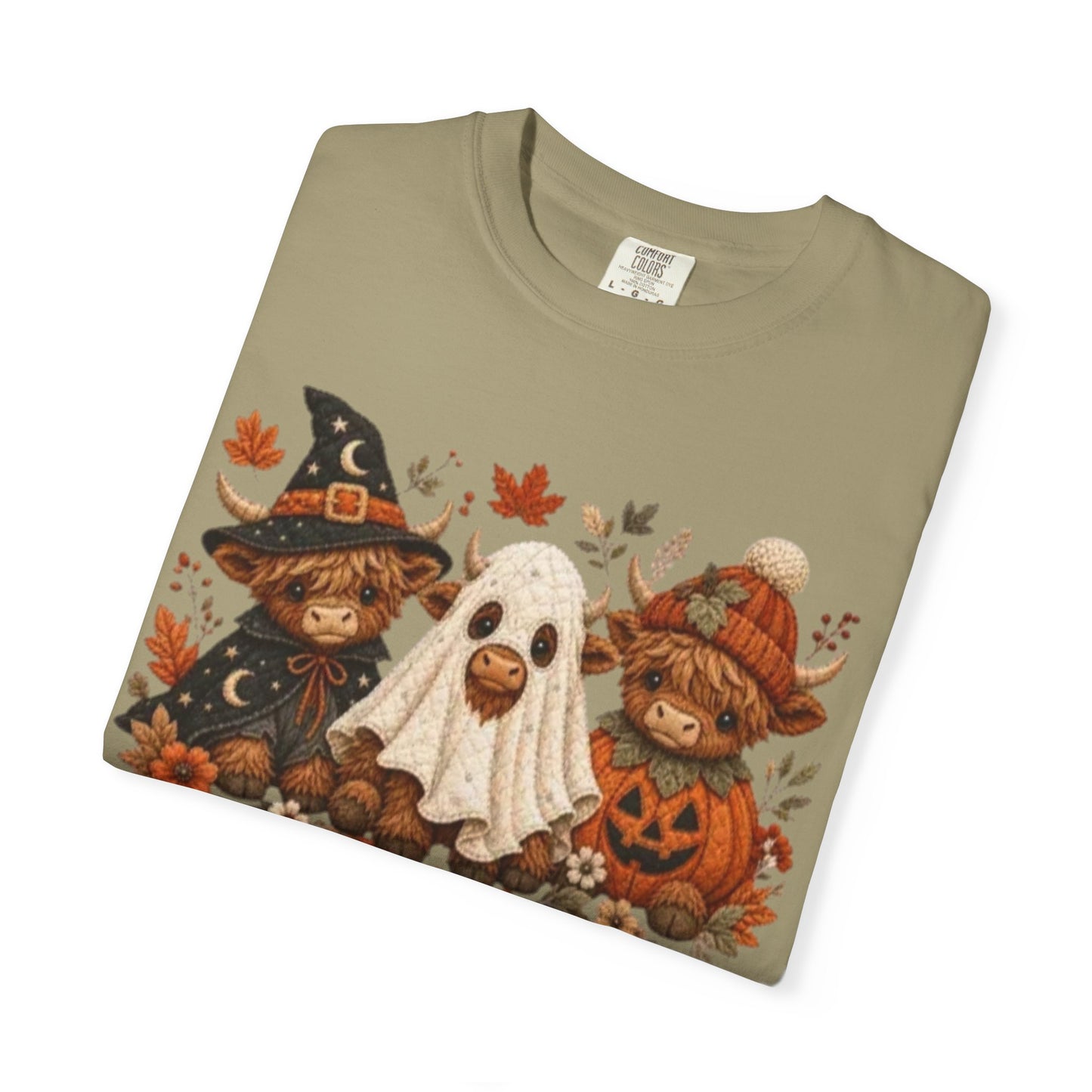 Halloween Highland Cows & Ghost T-shirt