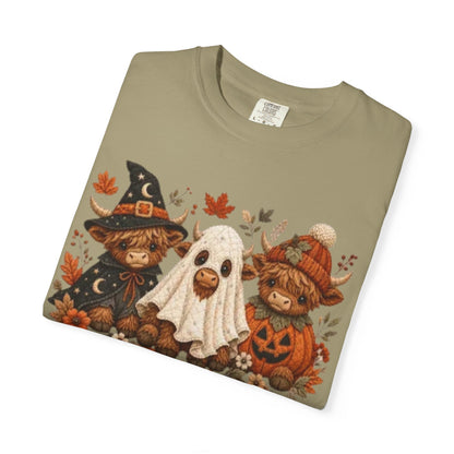 Halloween Highland Cows & Ghost T-shirt