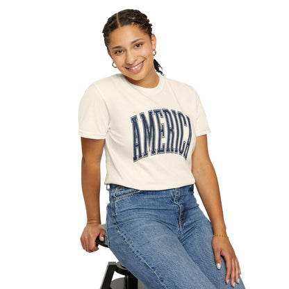America Graphic T-Shirt — Vintage Collegiate USA Tee