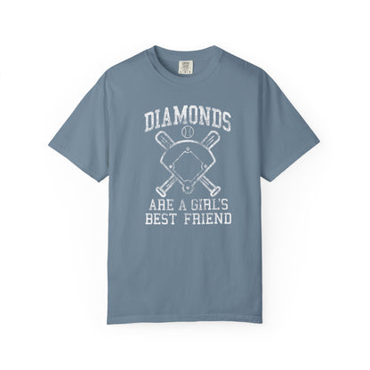 Baseball Diamonds Are A Girl's Best Friend T-Shirt – Women's Soft Vintage Baseball Tee