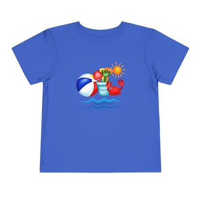 Toddler Tee — Colorful Beach Crab & Sand Pail Summer Shirt