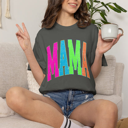 Mama Colorblock T-Shirt — Bright Retro Mama Graphic Tee for Mothers' Day & Everyday