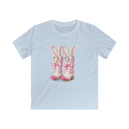 Kids Tee — Cute Pink Bunny Boots Graphic | Easter Spring Gift for Girls