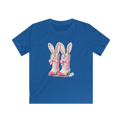 Kids Tee — Cute Pink Bunny Boots Graphic | Easter Spring Gift for Girls