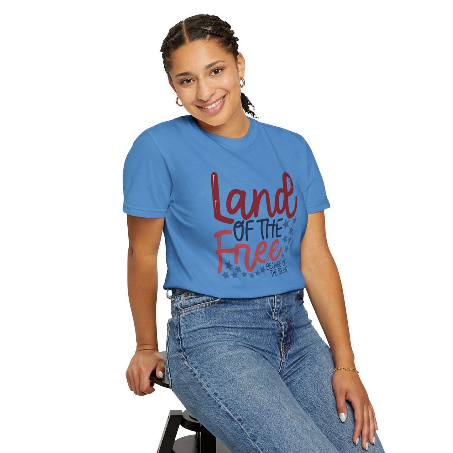 Land of the Free T-Shirt — 'Land of the Free Because of the Brave' Patriotic Tee