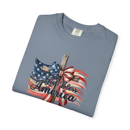 God Bless America Flag & Cross T-Shirt