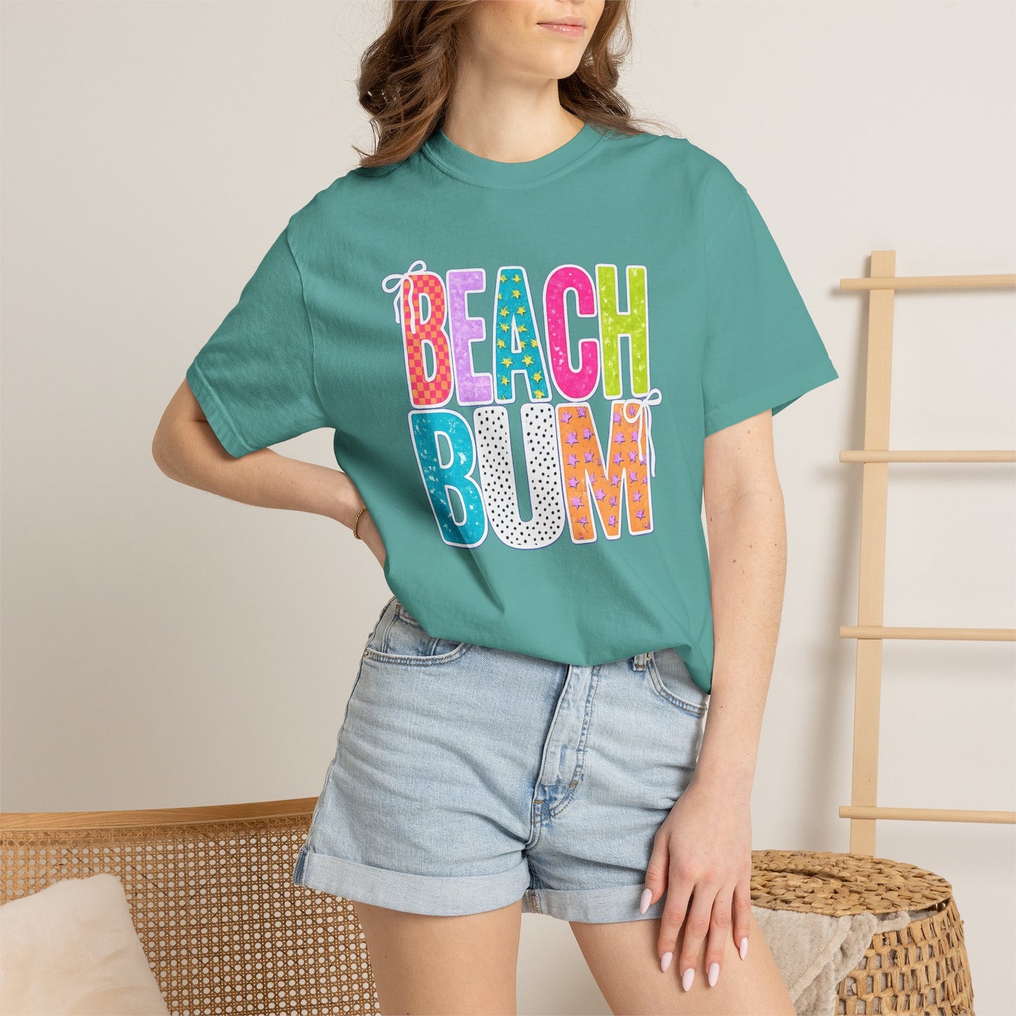 Beach Bum T-Shirt — Colorful Retro Lettering Summer Tee