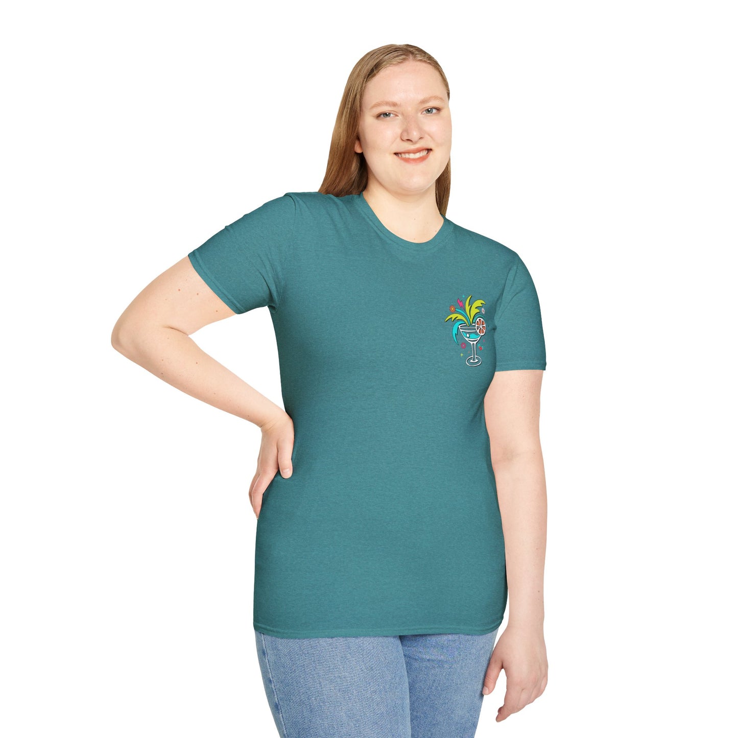 T-Shirt — "Tanned and Tipsy" Tropical Cocktail Graphic Tee